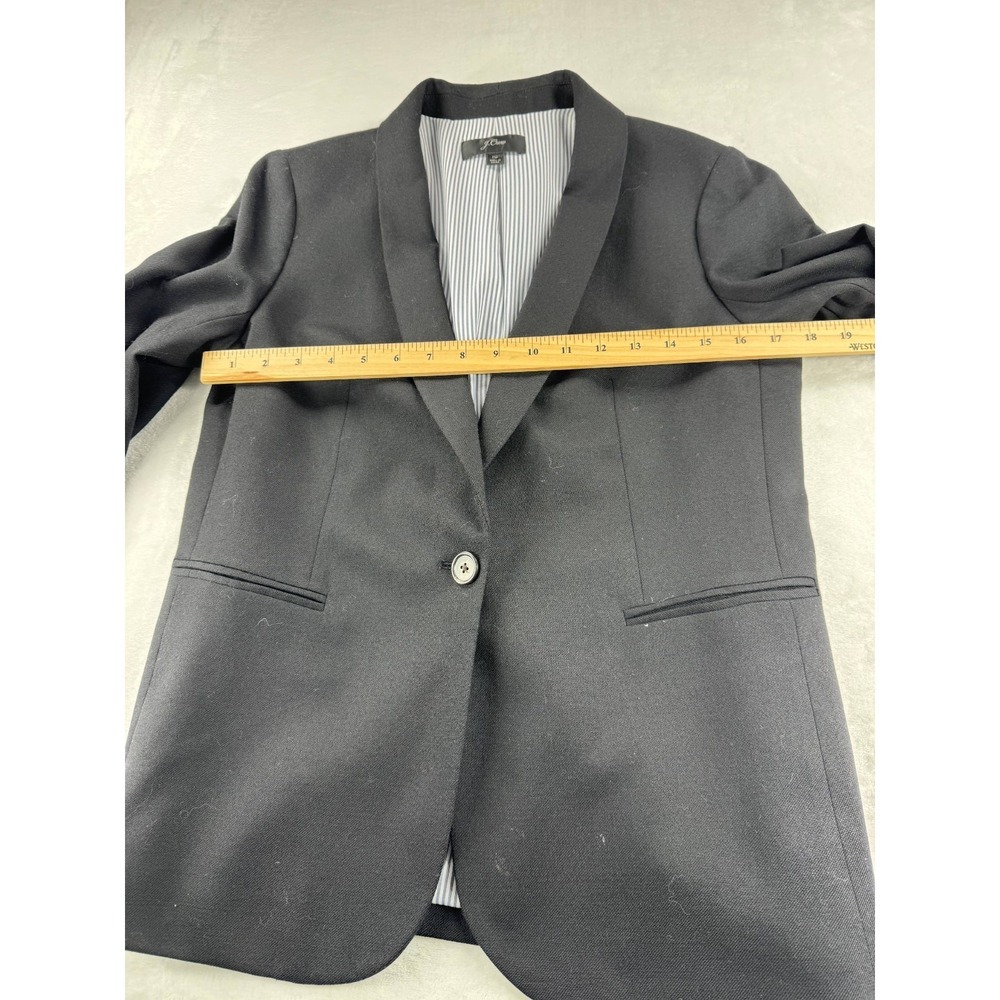 J.Crew Italian Stretch Wool Parke Blazer Women's 10 Black Single-Button Classic - Picture 7 of 11